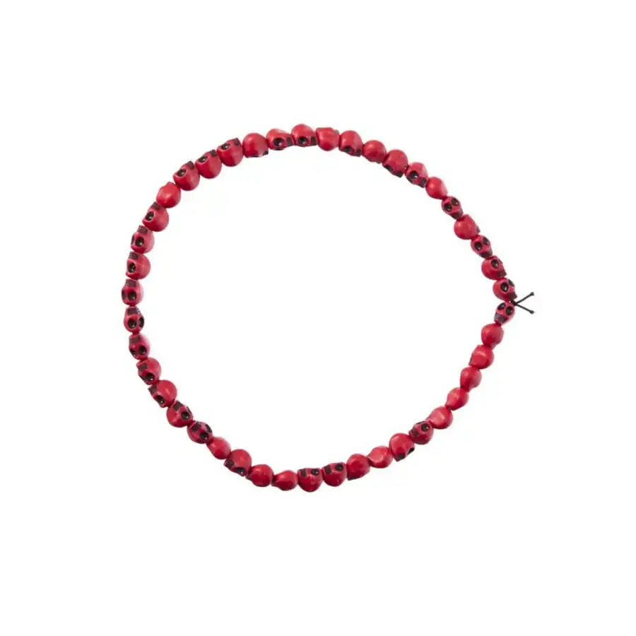 Collier De Petits Crânes Rouges, 54 Cm 1 Collier De Petits Crânes Rouges, 54 Cm