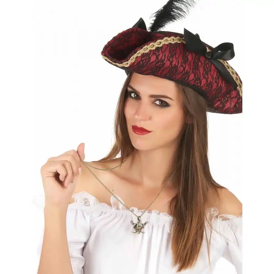 Collier Doré Tête De Mort Pirate 2 Collier Doré Tête De Mort Pirate – Image 2