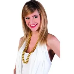 Collier Double Rangées De Perles Dorées