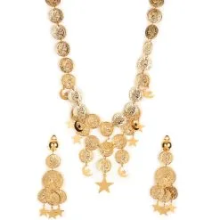 Collier Et Boucles D'oreilles Pièces Dorées