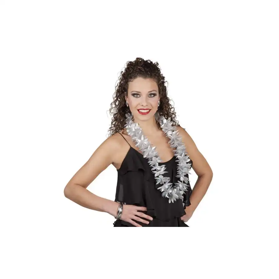 Collier Hawaïen Argenté Uni 1 Collier Hawaïen Argenté Uni