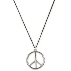 Collier Peace And Love En Métal Argenté