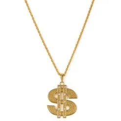 Collier Pendentif Dollar En Métal Doré