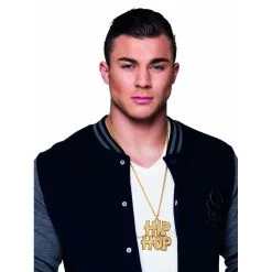 Collier Pendentif Hip Hop Doré De 7cm