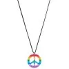 Collier Pendentif Peace And Love Multicolore