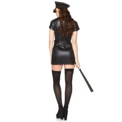 Combi De Policière Courte En Simili Noir -Camouflage Soldes Boutique Combi de policiere courte en simili noir 319