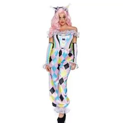 Combinaison De Clown Rose Multicolore Femme, Luxe