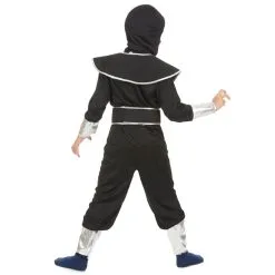 Combinaison De Ninja Noire Argentée Pour Enfant -Camouflage Soldes Boutique Combinaison de ninja noire argentee pour enfant 26953