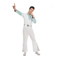 Combinaison Disco Pour Homme, Blanche Et Argentée