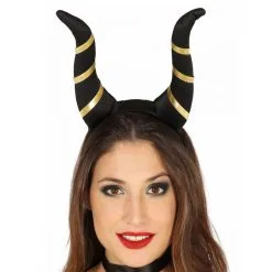 Cornes Noires Et Dorées Sur Serre Tête