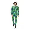 Costume 3 Pièces Imprimé Feuilles Tropicales Homme