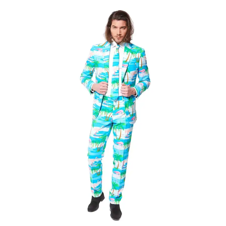 Costume 3 Pièces Motifs Flamants Rose 2 Costume 3 Pièces Motifs Flamants Rose – Image 2