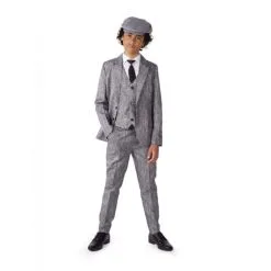 Costume 4 Pièces Gris Années 20 Pour Enfant
