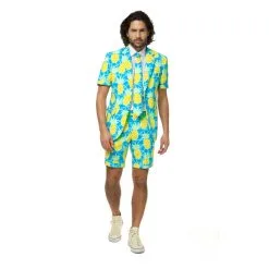 Costume D'été 3 Pièces Motif Ananas Pour Homme