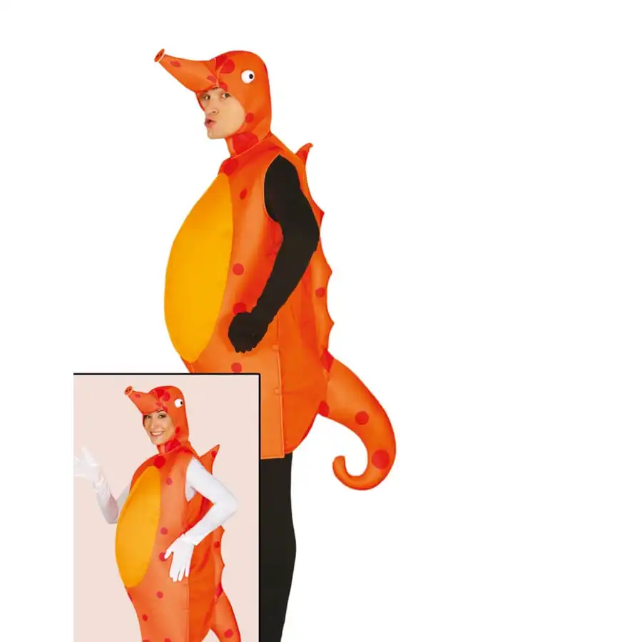 Costume D'hippocampe Orange Pour Adulte 2 Costume D'hippocampe Orange Pour Adulte – Image 2