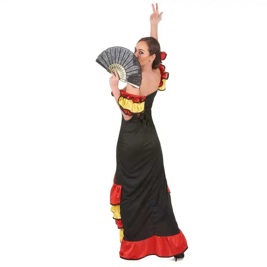 Costume Danseuse De Flamenco Rouge Noir Or 4 Costume Danseuse De Flamenco Rouge Noir Or – Image 4