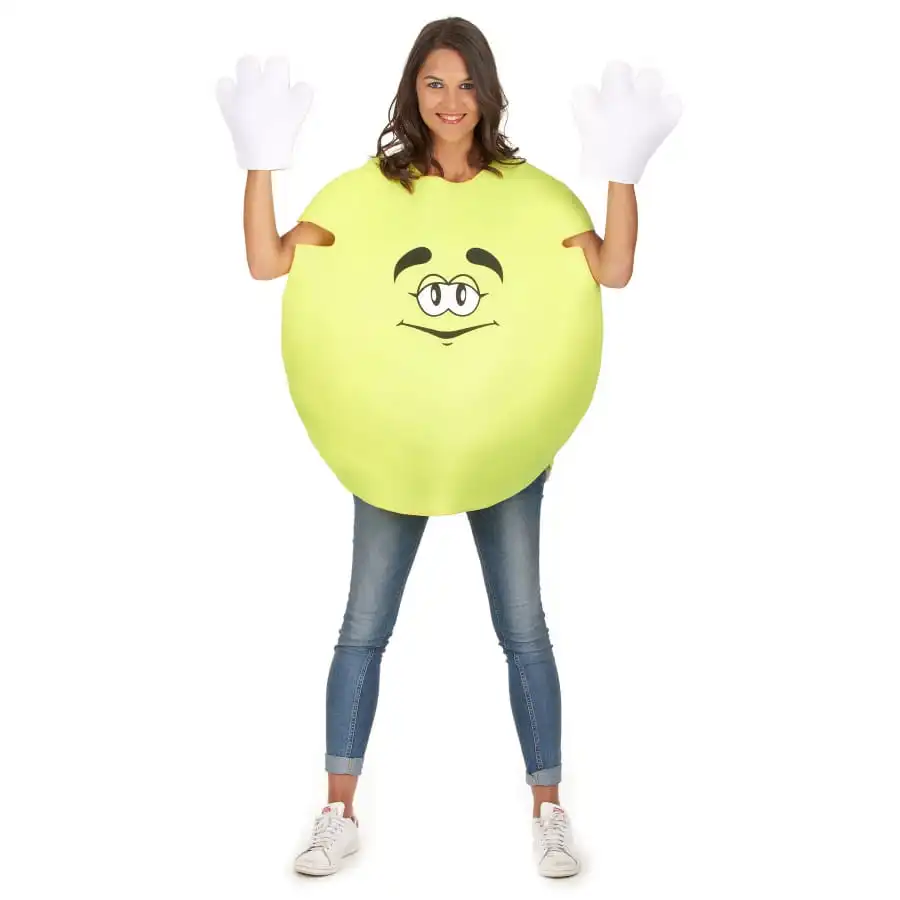 Costume De Bonbon Jaune Avec Gants 4 Costume De Bonbon Jaune Avec Gants – Image 4