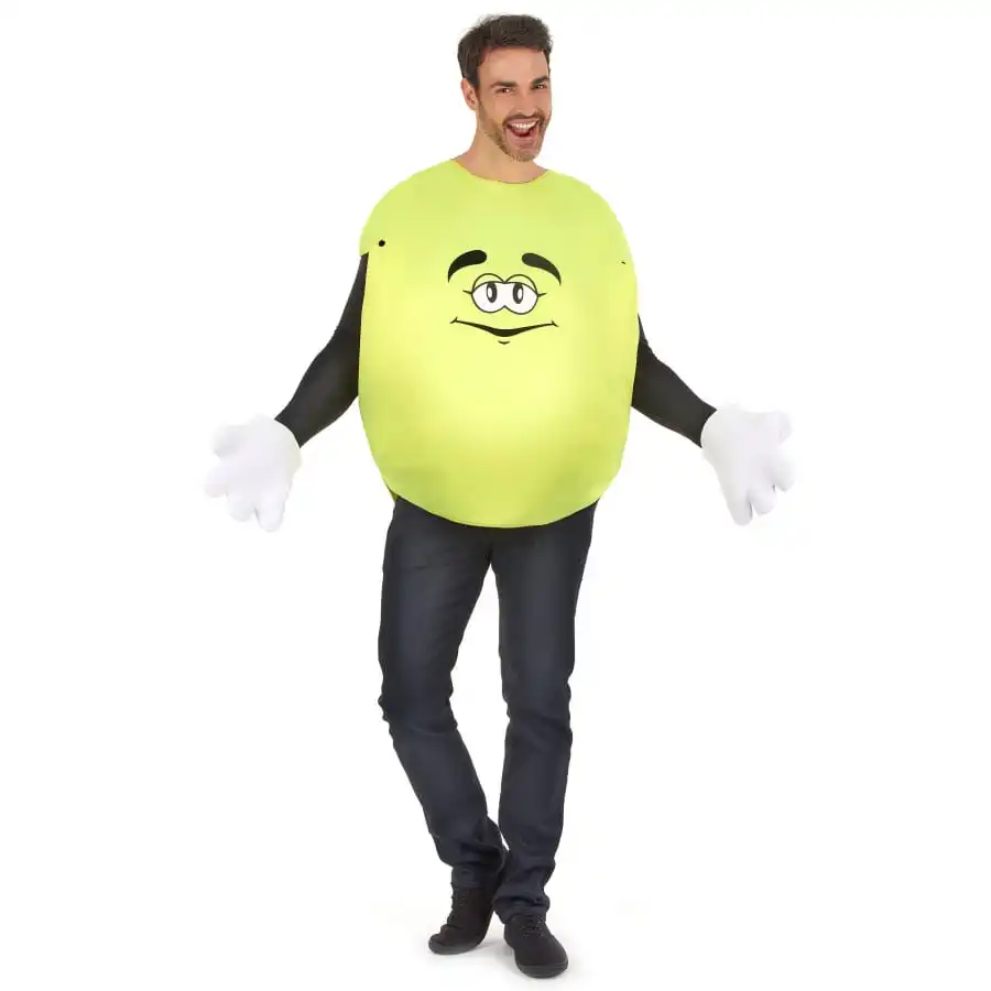 Costume De Bonbon Jaune Avec Gants 1 Costume De Bonbon Jaune Avec Gants