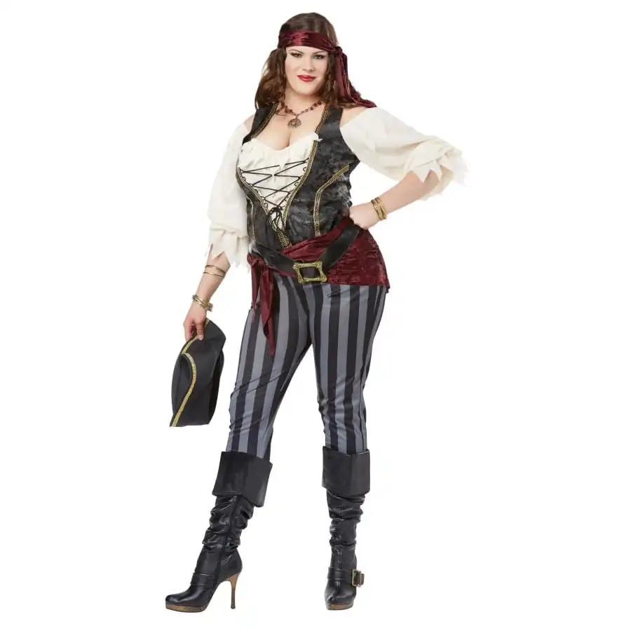 Costume De Capitaine De Pirate Rayé Sexy, Femme 2 Costume De Capitaine De Pirate Rayé Sexy, Femme – Image 2