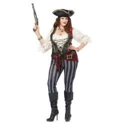 Costume De Capitaine De Pirate Rayé Sexy, Femme 8 Costume De Capitaine De Pirate Rayé Sexy, Femme -Camouflage Soldes Boutique Costume de capitaine de pirate raye sexy femme 2 14