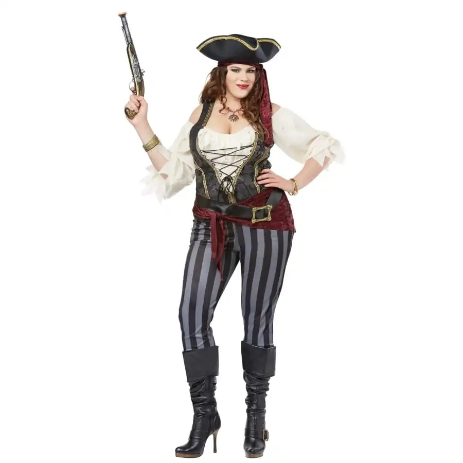 Costume De Capitaine De Pirate Rayé Sexy, Femme 3 Costume De Capitaine De Pirate Rayé Sexy, Femme – Image 3