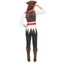 Costume De Femme Pirate Avec Corset Marron -Camouflage Soldes Boutique Costume de femme pirate avec corset marron 24070