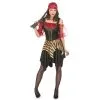 Costume De Femme Pirate Avec Corset Noir Et Doré