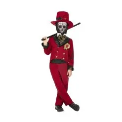 Costume De Groom Squelette Pour Garçon, Rouge