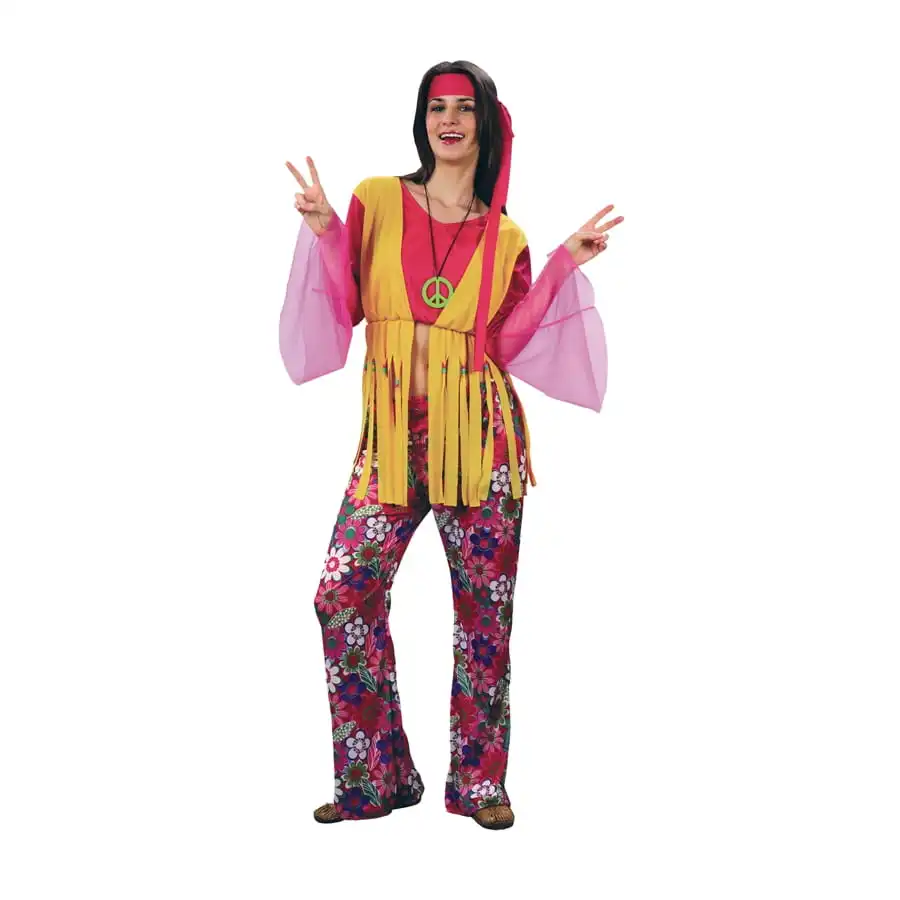 Costume De Hippie Rose Pour Femme 1 Costume De Hippie Rose Pour Femme