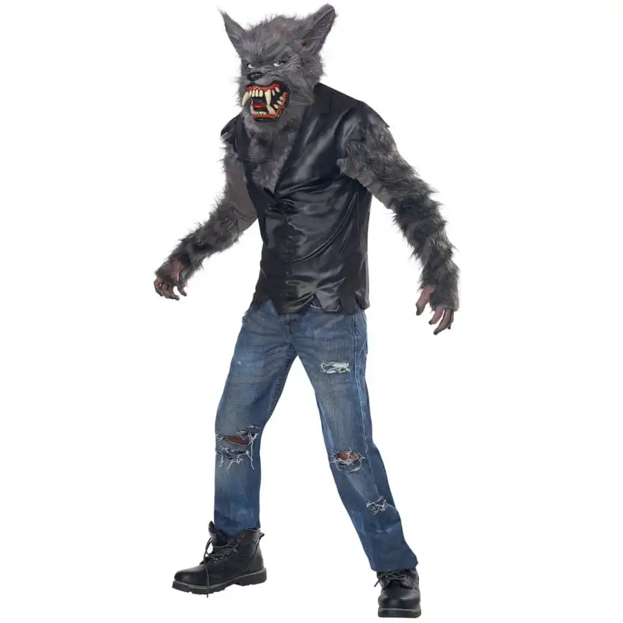 Costume De Loup Garou Avec Masque Intégral, Enfant 1 Costume De Loup Garou Avec Masque Intégral, Enfant