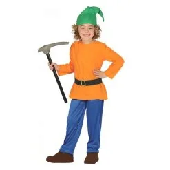 Costume De Nain Orange Vert Et Bleu Pour Enfant