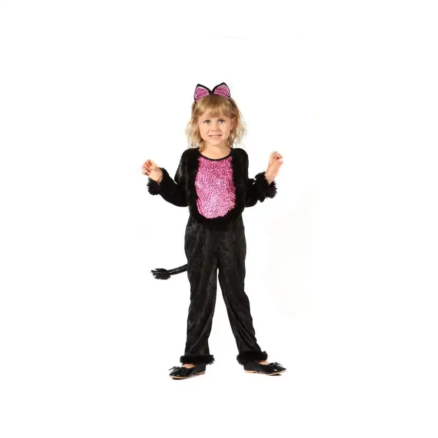 Costume De Petit Chat Noir Au Ventre Rose 2 Costume De Petit Chat Noir Au Ventre Rose – Image 2