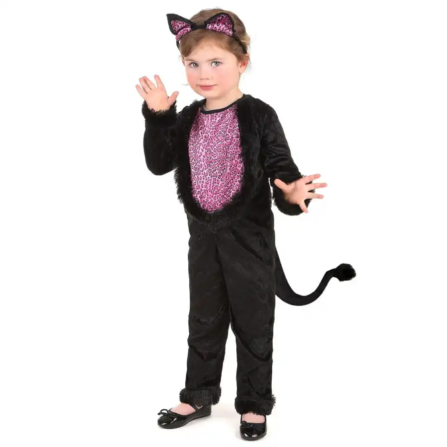 Costume De Petit Chat Noir Au Ventre Rose 1 Costume De Petit Chat Noir Au Ventre Rose