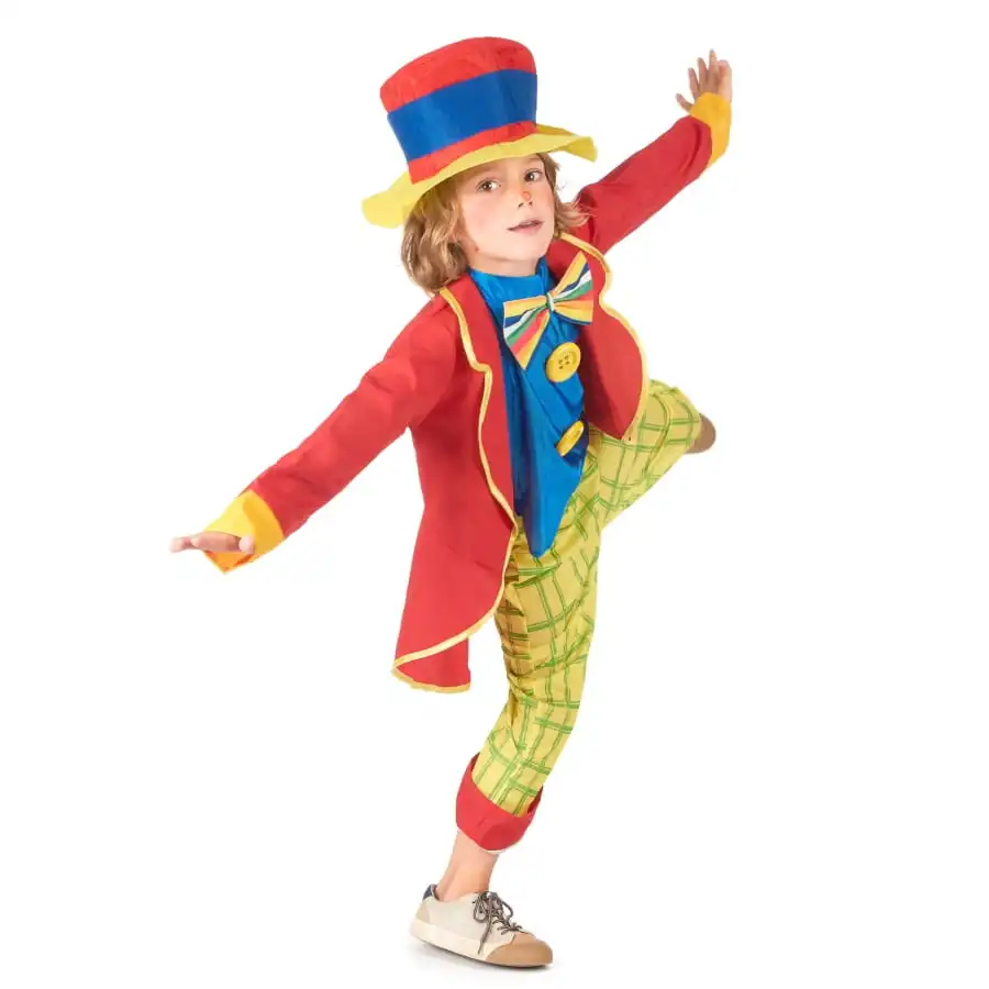 Costume De Petit Clown Rouge Et Jaune 2 Costume De Petit Clown Rouge Et Jaune – Image 2