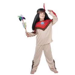 Costume De Petit Indien Rouge Et Marron