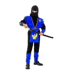 Costume De Petit Ninja Bleu Et Noir