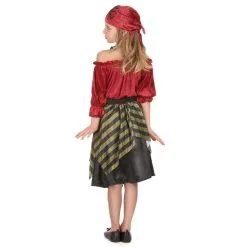 Costume De Petite Corsaire Rouge Effet Velours -Camouflage Soldes Boutique Costume de petite corsaire rouge effet velours 17386