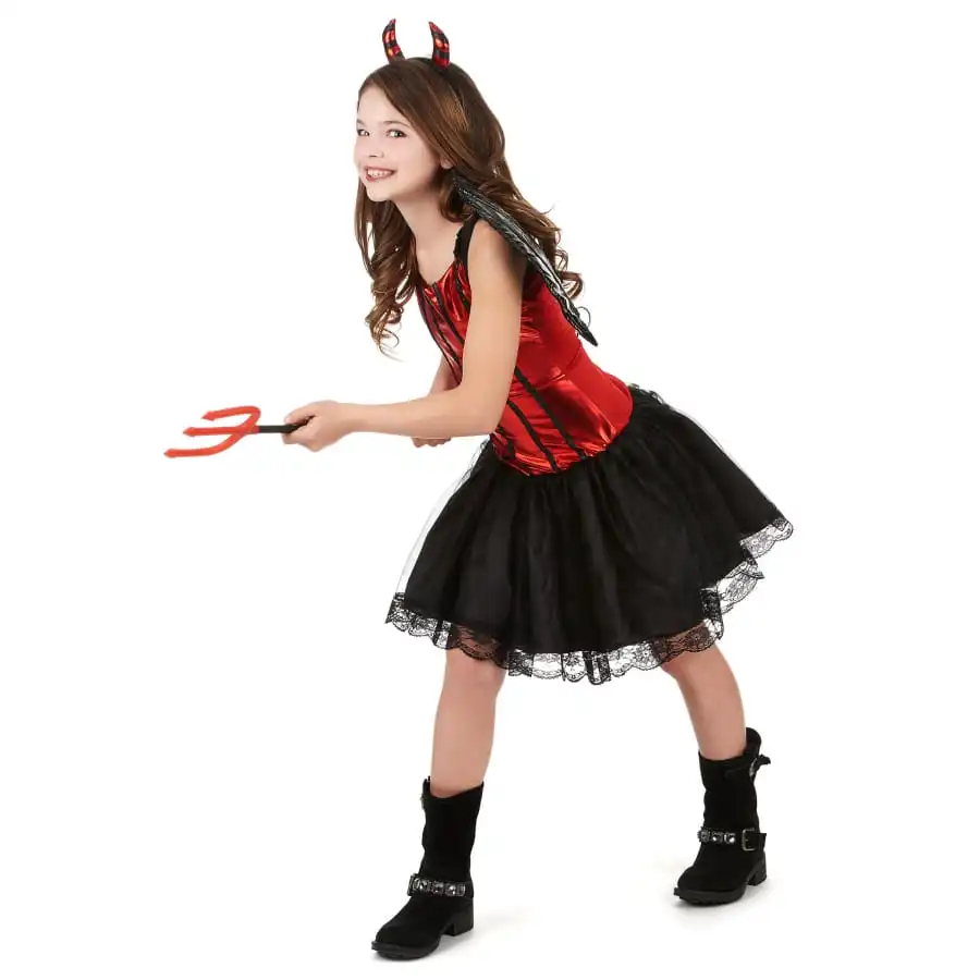 Costume De Petite Diablesse Avec Jupe En Tulle 2 Costume De Petite Diablesse Avec Jupe En Tulle – Image 2