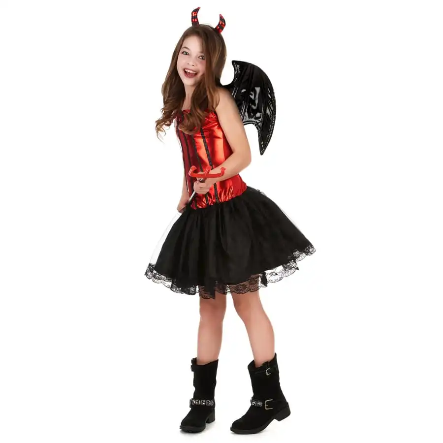 Costume De Petite Diablesse Avec Jupe En Tulle 1 Costume De Petite Diablesse Avec Jupe En Tulle