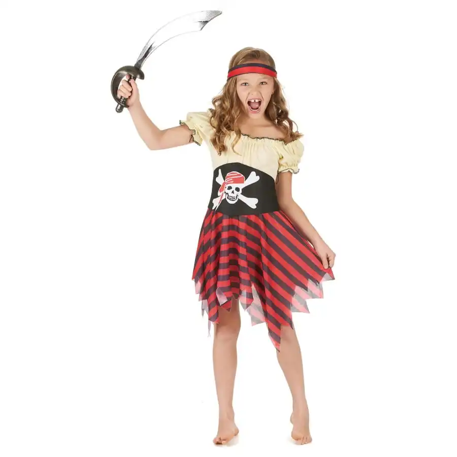 Costume De Petite Piratesse Motif Tete De Mort 1 Costume De Petite Piratesse Motif Tete De Mort