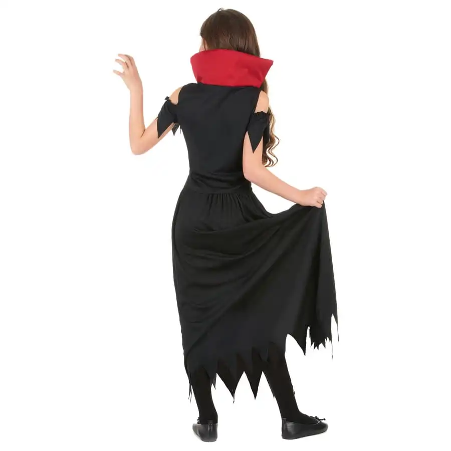 Costume De Petite Vampire Dentelé Noir Et Rouge 3 Costume De Petite Vampire Dentelé Noir Et Rouge – Image 3