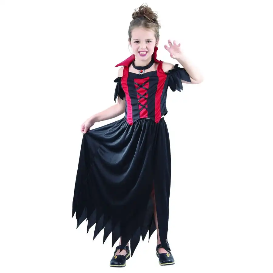 Costume De Petite Vampire Dentelé Noir Et Rouge 4 Costume De Petite Vampire Dentelé Noir Et Rouge – Image 4
