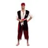 Costume De Pirate Noir Et Rouge Rayé, Adulte