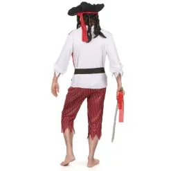 Costume De Pirate Rouge Blanc Noir Pour Adulte -Camouflage Soldes Boutique Costume de pirate rouge blanc noir pour adulte 27049