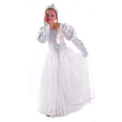 Costume De Princesse Blanche Et Argent Pour Enfant
