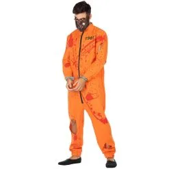 Costume De Prisonnier Orange Ensanglanté, Adulte