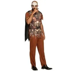 Costume De Sorcier Vaudou Marron Avec Capeline