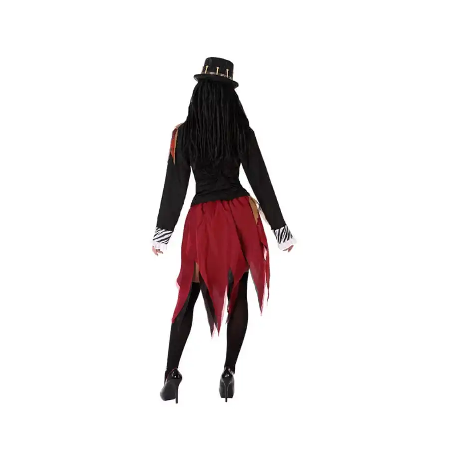 Costume De Sorcière Squelette Rouge Noir, Adulte 3 Costume De Sorcière Squelette Rouge Noir, Adulte – Image 3