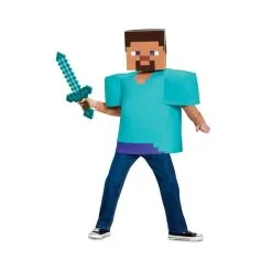 Costume De Steve Pour Enfant, Minecraft -Camouflage Soldes Boutique Costume de steve pour enfant minecraft 61706