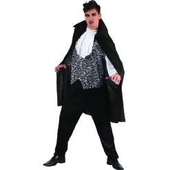Costume De Vampire Avec Cape Et Jabot Blanc -Camouflage Soldes Boutique Costume de vampire avec cape et jabot blanc 24154